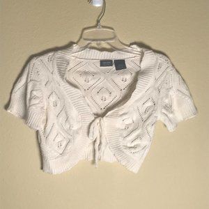 Nicole Miller Cropped Sweater Ivory Size S